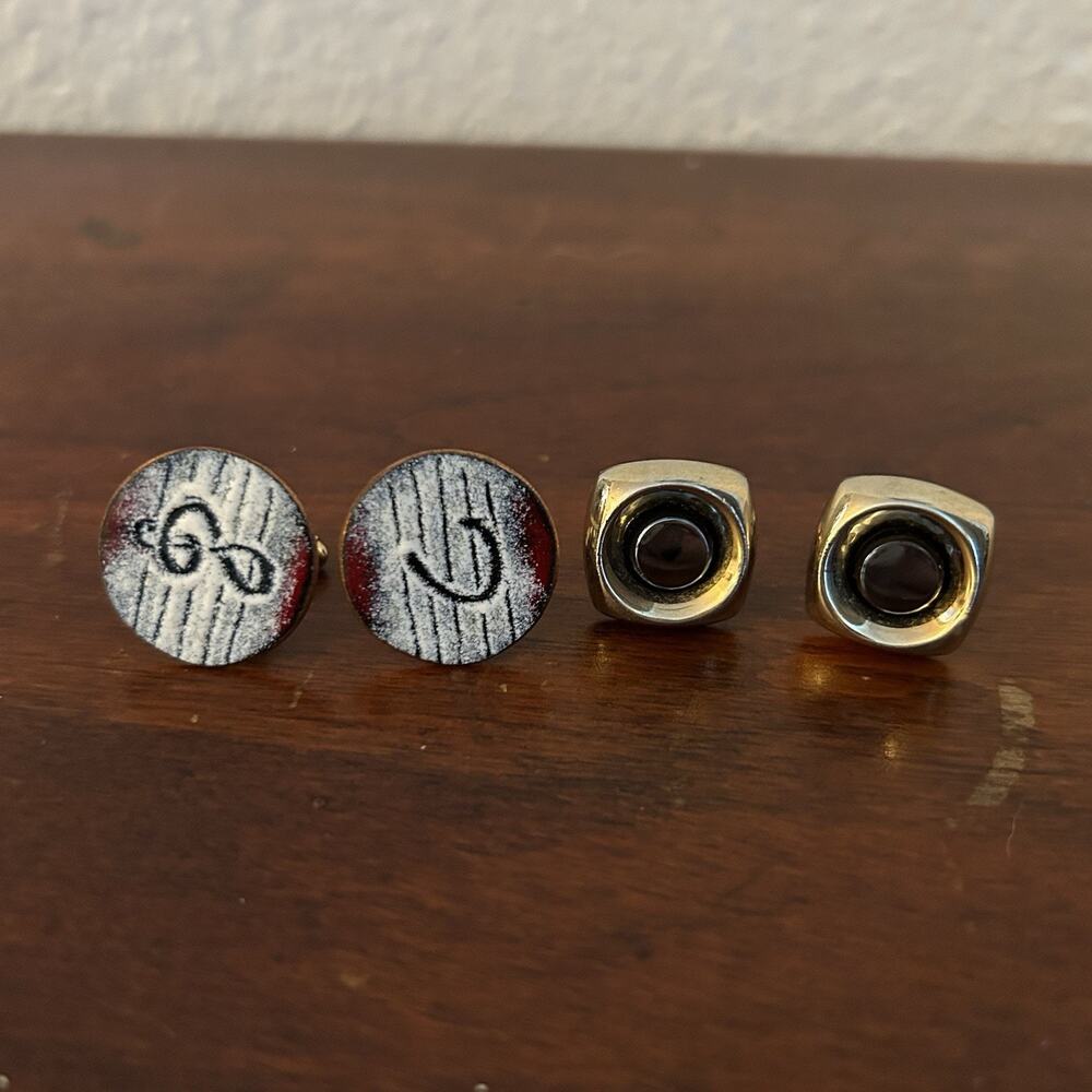2x Cuff Links Classy & Funky Mixed Metals Music Inspired